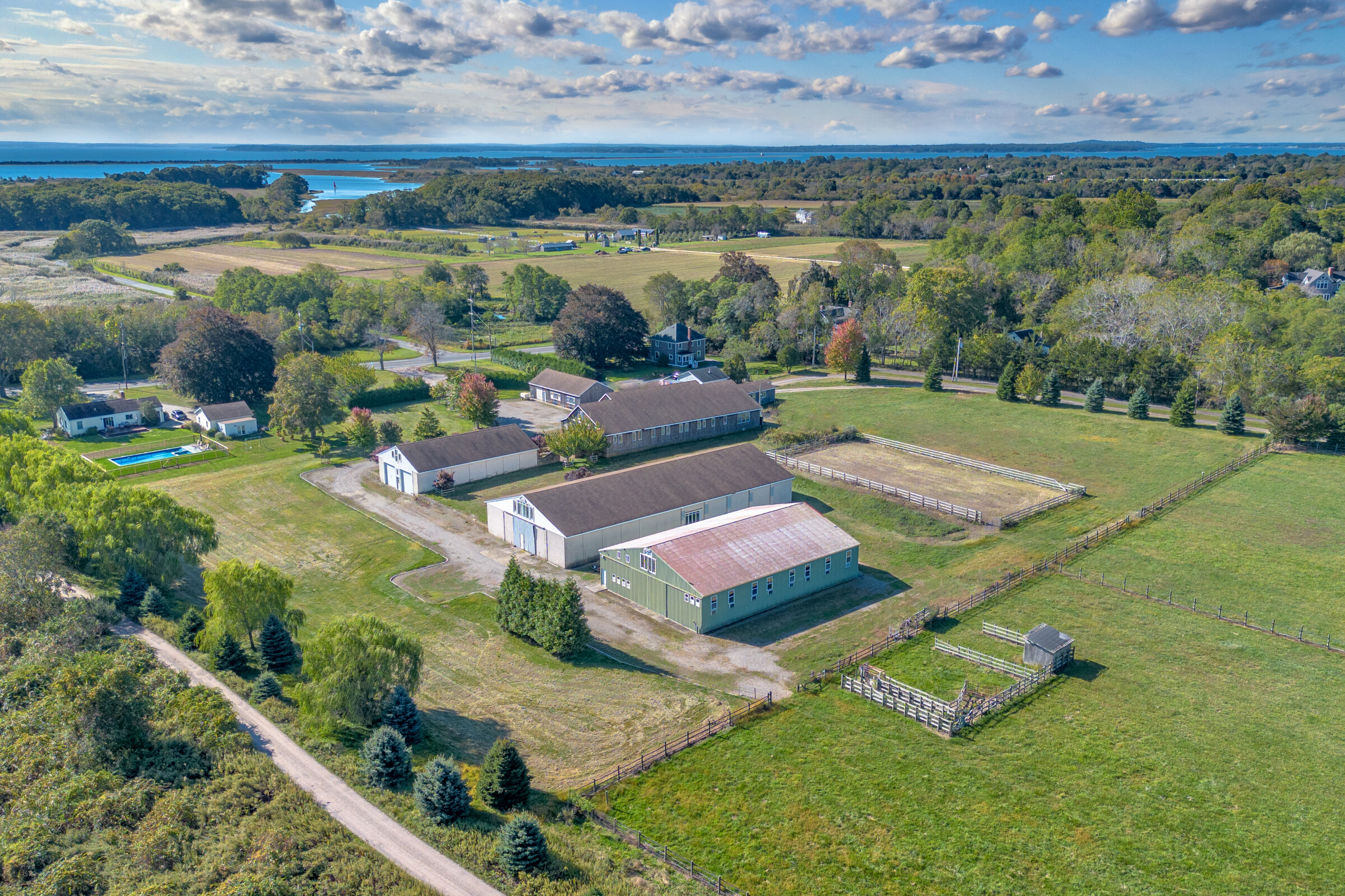Aerial view of the building cluster on Parcel 1
