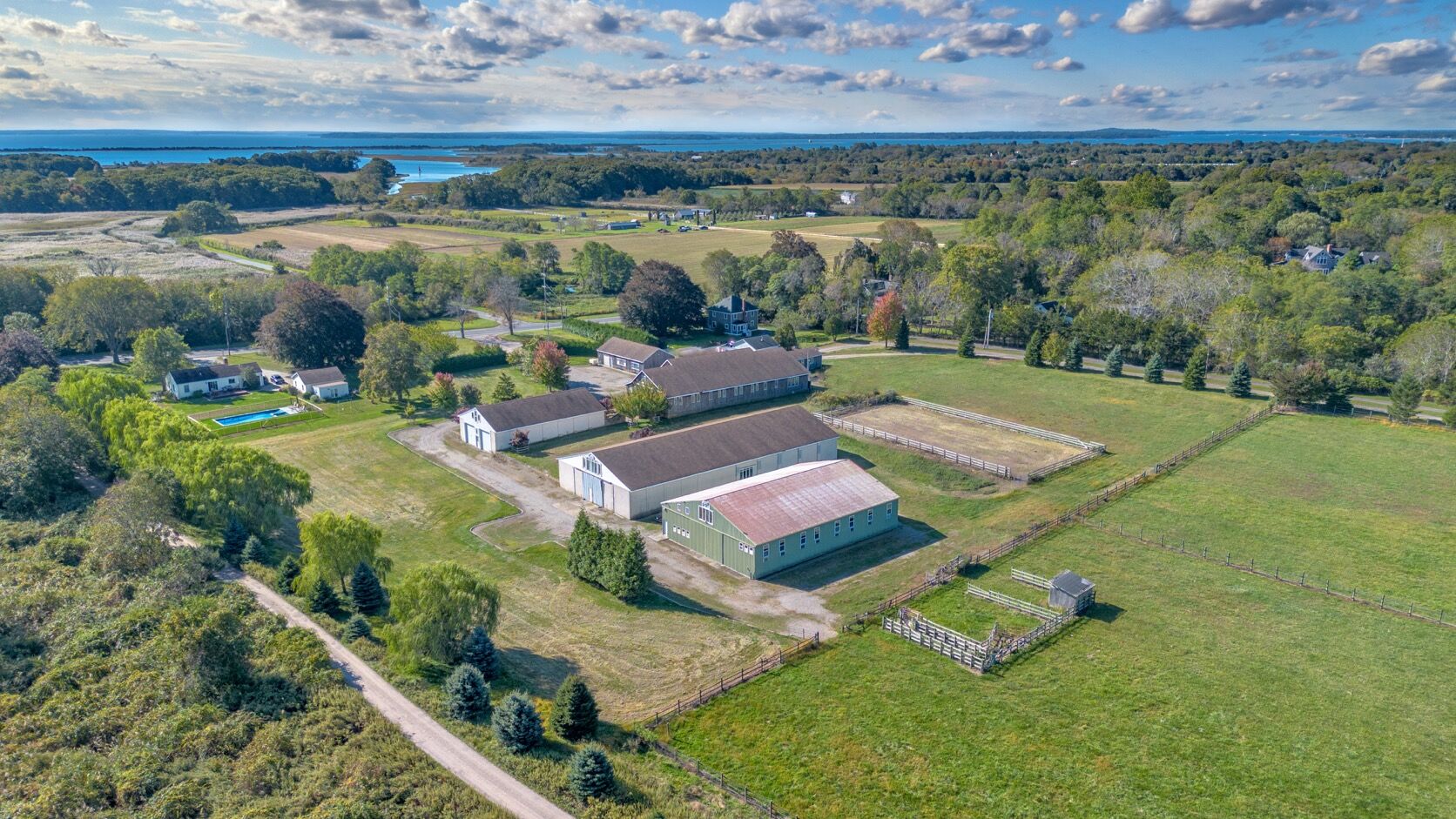Aerial view of the property as it stands today