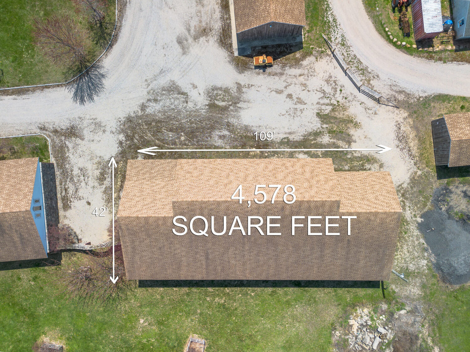 Aerial view of Building 2 showing its 4,578 square foot footprint