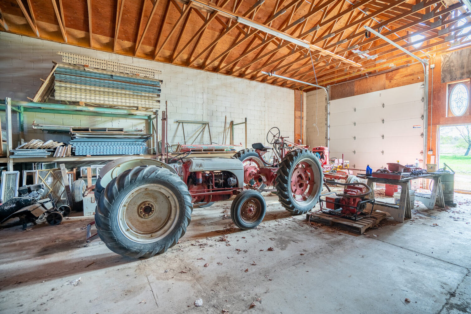 Tractors stored inside Building 3