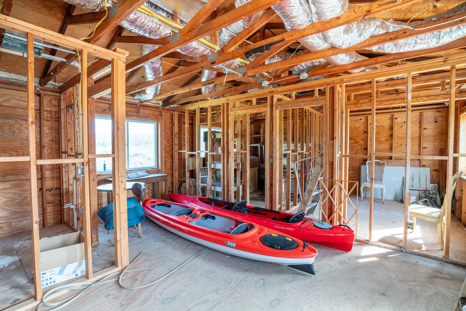 Inside the storage shed