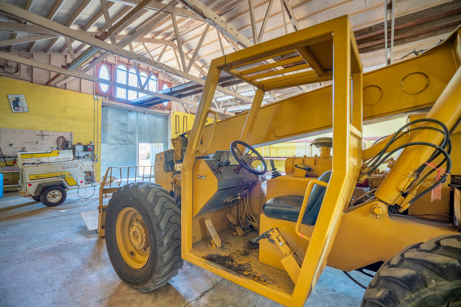 Loader equipment inside the arena