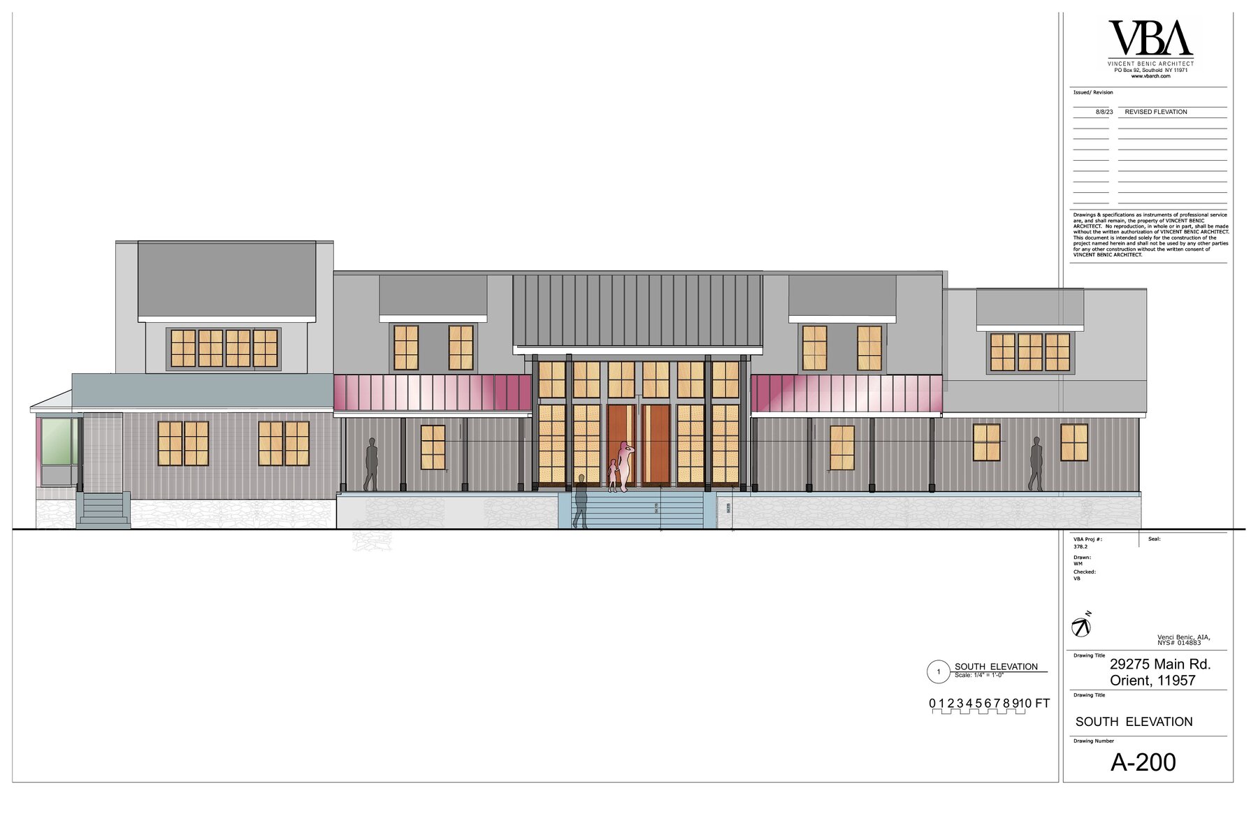 South elevation rendering of the proposed residence by Vincent Benic Architect